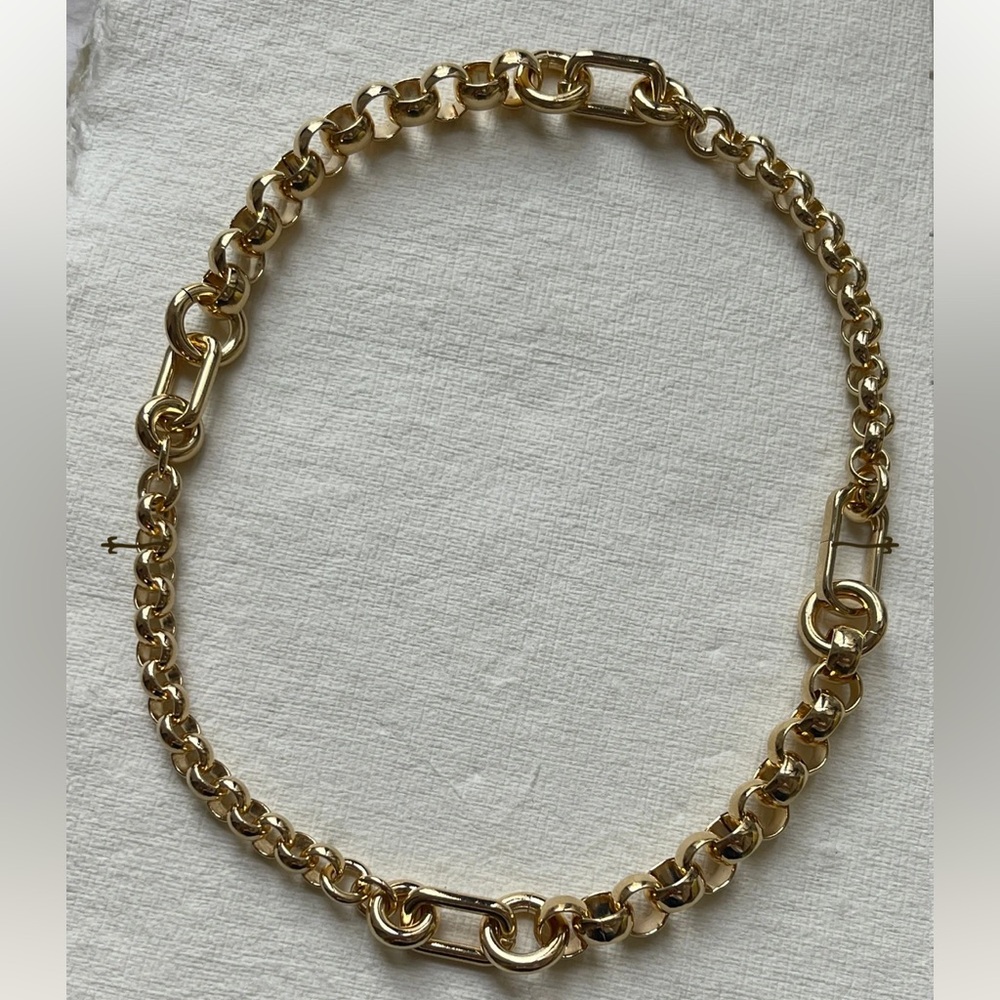 New w tags Laura Lombardi Pietra 14kt gold brass Chain Necklace $190